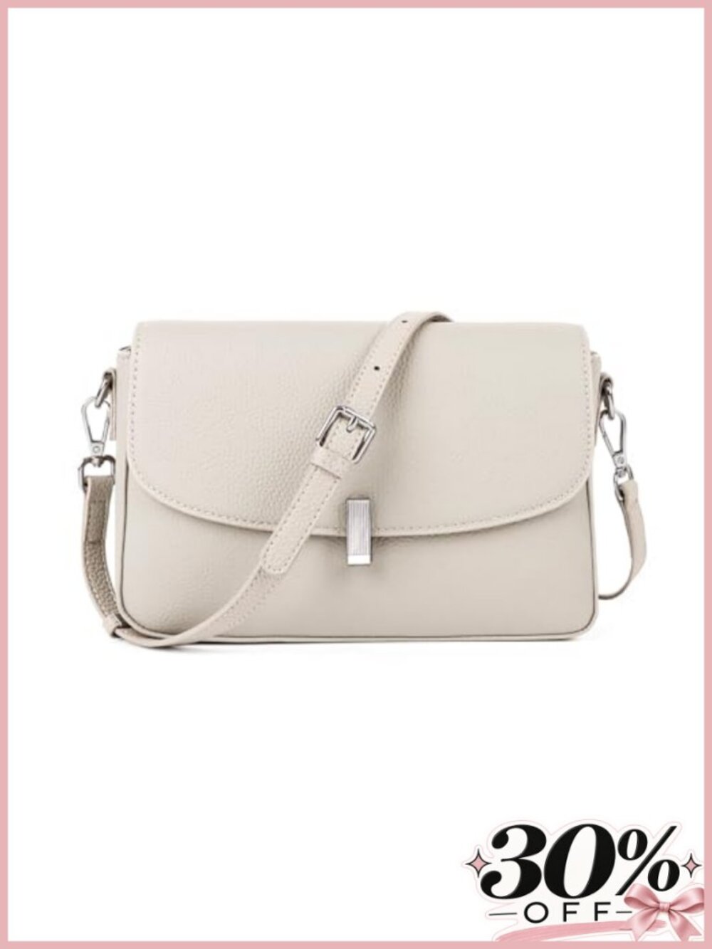 Genuine Leather Crossbody Bag 3-in-1 Shoulder Purse Medium Everyday Handbag
